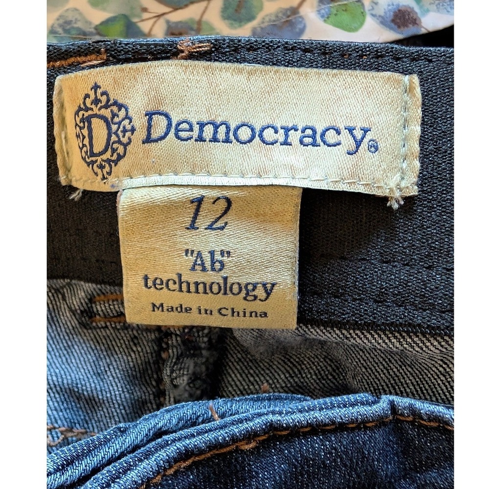 DEMOCRACY Ab Technology Distressed Ankle Skimmer Stretch Jeans Women's 12 - Picture 11 of 14